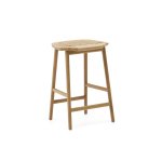 Tabouret Enit en corde papier beige et bois de chêne finition naturelle 65 cm