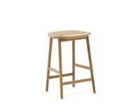 Tabouret Enit en corde papier beige et bois de chêne finition naturelle 65 cm