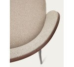 Tabouret Eamy marron clair placage de frêne finition wengué et métal noir hauteur 65 cm