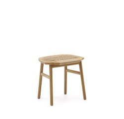 Tabouret Enit en corde papier beige et bois de chêne finition naturelle 43 cm