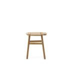 Enit stool made of beige paper cord and solid oak wood with natural finish, 43cm