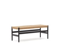 <strong>Zaide oak bench in black finish with 120 cm rope seat</strong>