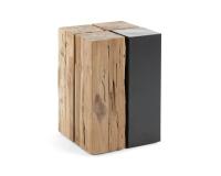 Kwango bijzettafel in massief teakhout en metaal 29 x 29 cm