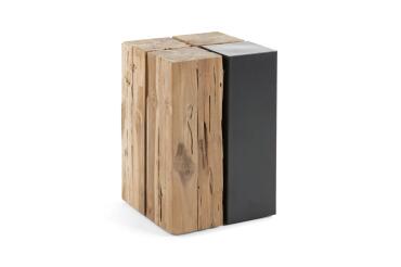 Table d'appoint Kwango en bois de teck massif et métal 29 x 29 cm