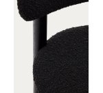Nebai chair in black fleece and solid oak wood structure with black finish