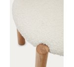 Chaise Nebai en bouclette blanche et structure en bois de chêne avec finition naturelle