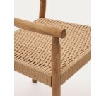 Chaise Yalia en bois de chêne avec finition naturelle et siège en corde