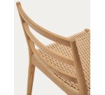 Chaise Analy en bois de chêne avec finition naturelle et siège en corde