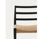 Chaise Analy en bois de chêne avec finition noire et siège en corde
