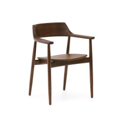 Chaise Fondes en bois de chêne, finition noyer