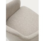 Chaise Nelida en tissu chenille marron et bois de hêtre, finition noyer