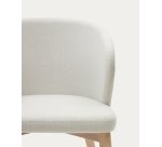 Chaise Darice en tissu chenille beige et bois de hêtre, finition naturelle FSC 100 %