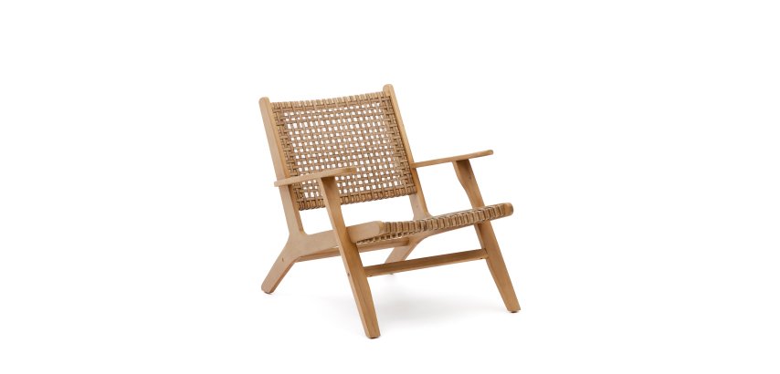 Grignoon chair, made from solid acacia wood and woven wicker