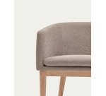 Silla Harlan de chenilla marrón y patas de madera maciza de fresno