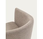 Silla Harlan de chenilla marrón y patas de madera maciza de fresno