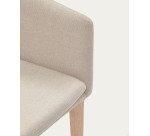 Harlan beige chenille chair with solid ash wood legs