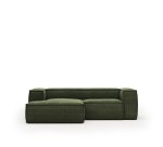 Sofa Blok 2-seater with left chaise longue green 240 cm