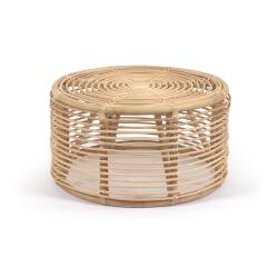Round Kohana coffee table in rattan with natural finish Ø 66 cm