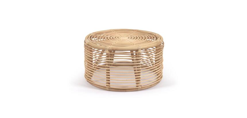 Table basse Kohana ronde en rotin finition naturelle Ø 66 cm
