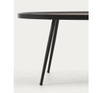 Table basse Kinsley en contreplaqué de noyer et structure en acier noir 102 x 56 cm