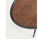 Table basse Kinsley en contreplaqué de noyer et structure en acier noir 102 x 56 cm