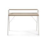 Bureau Aarhus en mélamine finition naturelle et pieds en acier blanc 115 x 60 cm