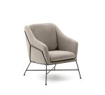 Fauteuil Brida beige et pieds en acier avec finition noire