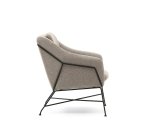 Fauteuil Brida beige et pieds en acier avec finition noire