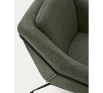 Fauteuil Brida vert et pieds en acier avec finition noire