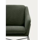 Fauteuil Brida vert et pieds en acier avec finition noire