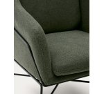 Fauteuil Brida vert et pieds en acier avec finition noire