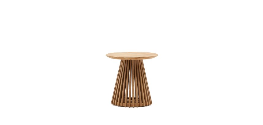 Table d'appoint Jeanette en teck massif Ø 50 cm