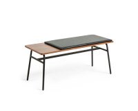 Carabel bench in steel and walnut veneer, 100 cm