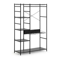 Armario abierto Storn acero con acabado negro 120 x 182 cm