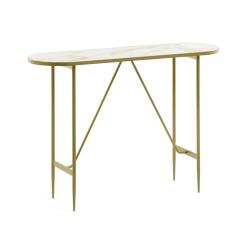Consola Elisenda 110 x 76 cm dorada y con mármol