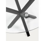 Table basse Full Argo en verre et pieds en acier noir Ø 82 cm