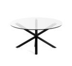 Table basse Full Argo en verre et pieds en acier noir Ø 82 cm