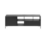 Meuble TV Shantay 1 porte et 1 tiroir en métal avec finition noire 150 x 50 cm