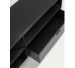 Meuble TV Shantay 1 porte et 1 tiroir en métal avec finition noire 150 x 50 cm