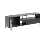 Meuble TV Shantay 1 porte et 1 tiroir en métal avec finition noire 150 x 50 cm
