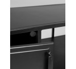 Meuble TV Shantay 1 porte et 1 tiroir en métal avec finition noire 150 x 50 cm