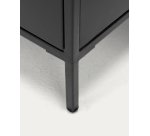 Meuble TV Shantay 1 porte et 1 tiroir en métal avec finition noire 150 x 50 cm