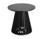 Table d’appoint Jeanette en bois de Mindy massif noir Ø 50 cm