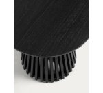 Table d’appoint Jeanette en bois de Mindy massif noir Ø 50 cm