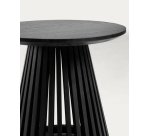 Table d’appoint Jeanette en bois de Mindy massif noir Ø 50 cm