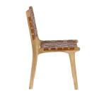 Chaise Calixta en cuir et bois de teck massif