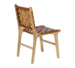 Chaise Calixta en cuir et bois de teck massif