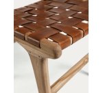 Chaise Calixta en cuir et bois de teck massif