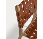 Chaise Calixta en cuir et bois de teck massif