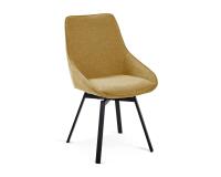 Jenna mustard swivel chair with steel legs with black finish